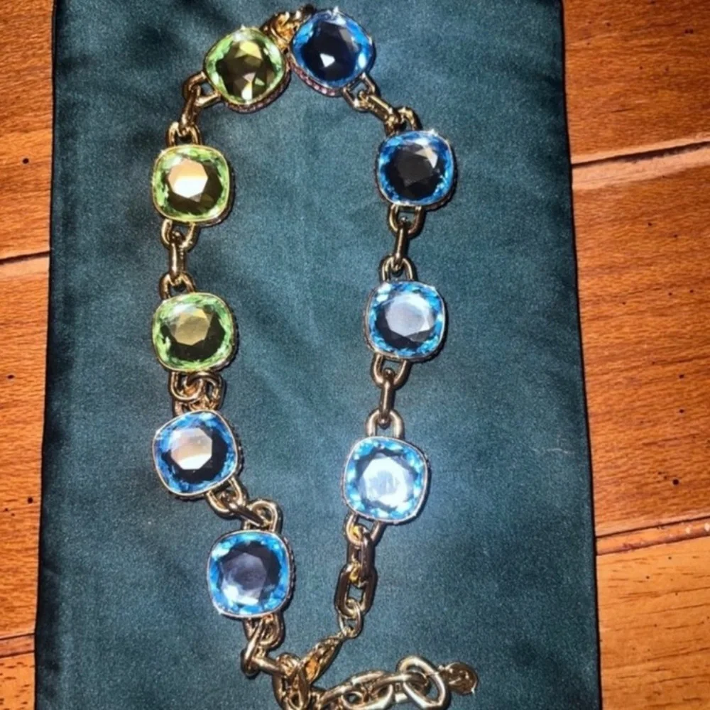 Swarovski Chroma Tennis Necklace - Blue and Gold - Picture 6 of 7